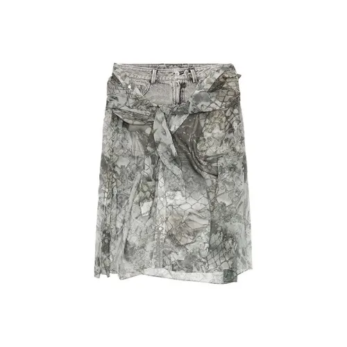 DIESEL Denim Short Skirts Women's Gray