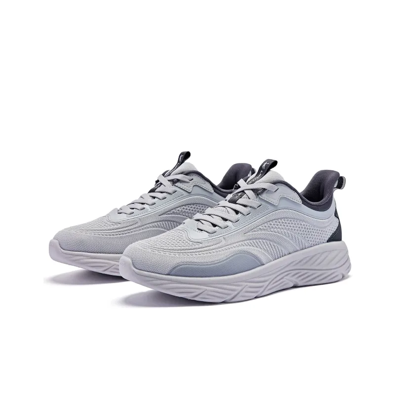QIAODAN Anti-Slip Wear-Resistant Breathable Lightweight Low-Top Running Shoes Men's Gray-2