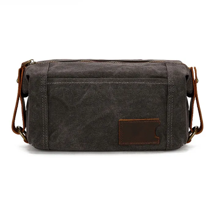 G-FAVOR Canvas Canvas Bag Clutch Handbag Toiletry Bag Small Size Unisex Khaki/Black/Coffee/Army Green/Coral Cyan-5