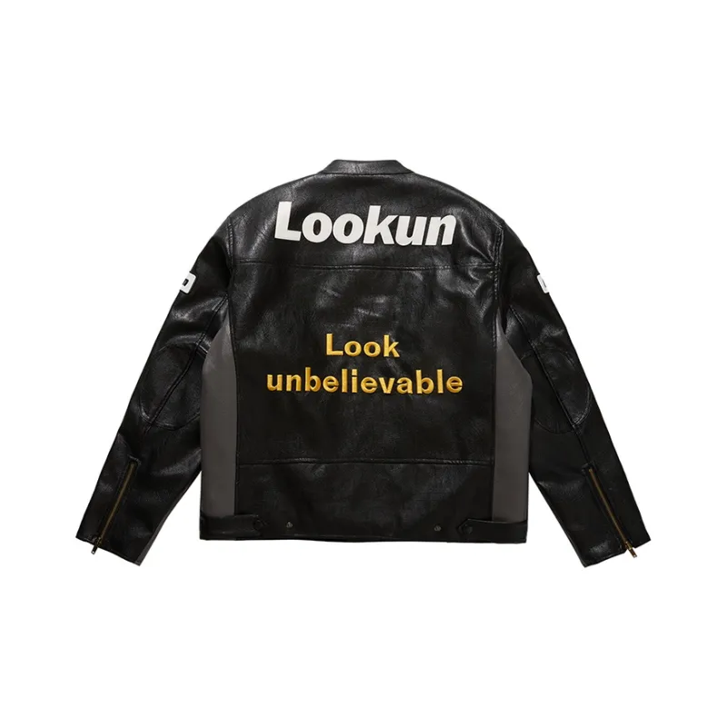 LOOKUN Leather Jackets Men Black-1