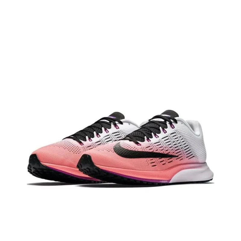 Nike Air Zoom Elite 9 Cushioning Wear-Resistant Low-Top Running Shoes Women's White Red-2
