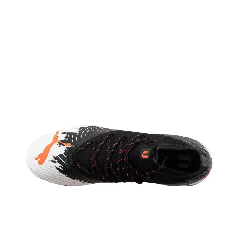 Unisport x PUMA Future 1.4 FG/AG Slip-Resistant Soccer Shoes Women's Black White Red-4