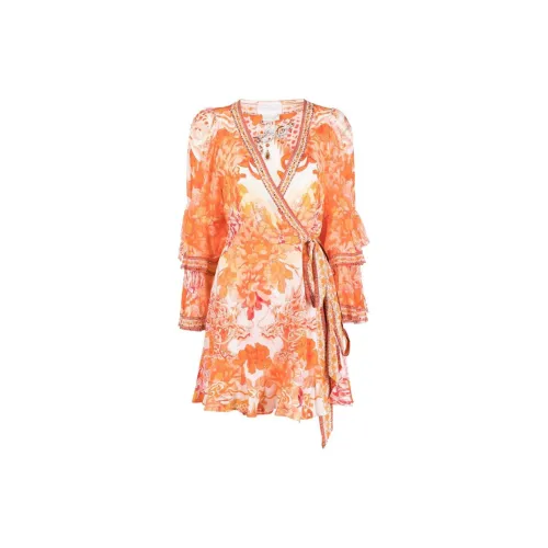 CAMILLA Dragon-print Silk Wrap Dress