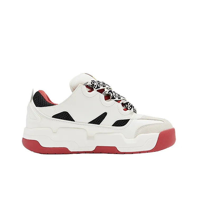 Champion Anti Slip Wear Resistant Low Top Skateboard Shoes Men's Red-1
