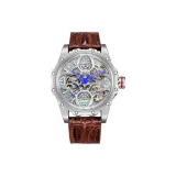 HBR8854-White Case Brown Belt