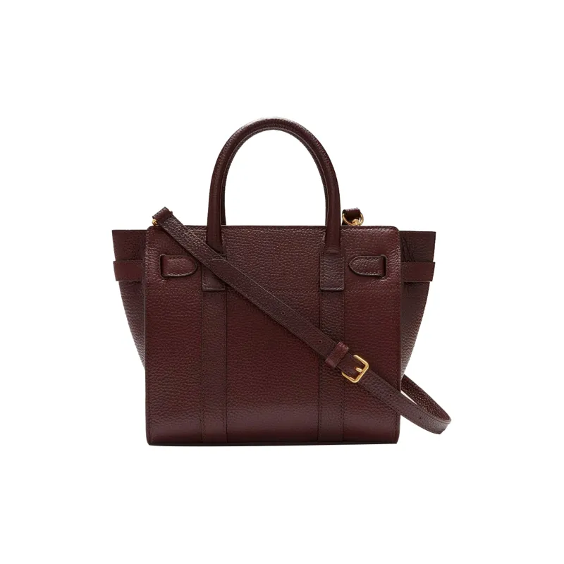 Mulberry Bayswater Grained Cow Leather Shoulder Bag Crossbody Bag Handbag Mini Women's Burgundy-2