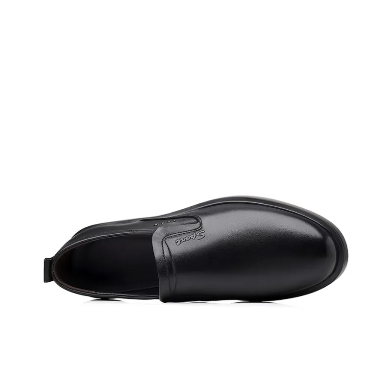 GZZ Dress Shoes Men Low Top Black-7