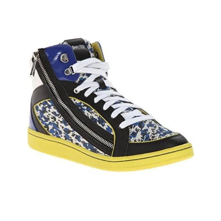 Just Cavalli High-Top Skateboard Shoes Men's Blue-1
