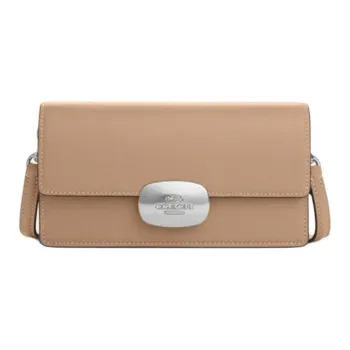 COACH Eliza Cow Leather Shoulder Bag Crossbody Bag Small Size Women's Taupe