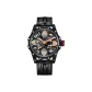 HBR8854-Black Case Black Leather Strap