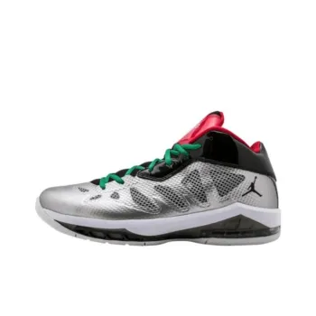 Jordan Melo M8 Slip Resistant Mid Top Vintage Basketball Shoes Men's Silver