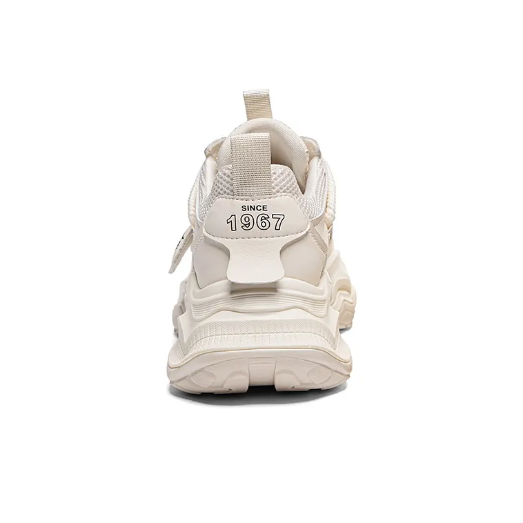 Kappa Anti Slip And Wear Resistant Height Increasing Low Top Chunky Sneakers Women's Classic White-4