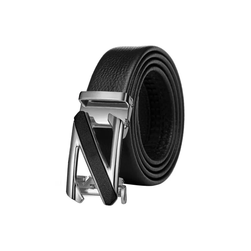 JEEP SPIRIT Young Business Cow Leather Automatic Buckle Lightweight Luxury Elegant Leather Belts Men's 3.5cm-1