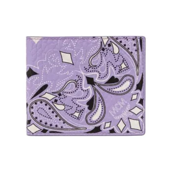 MCM Aren Canvas Wallet Unisex Purple