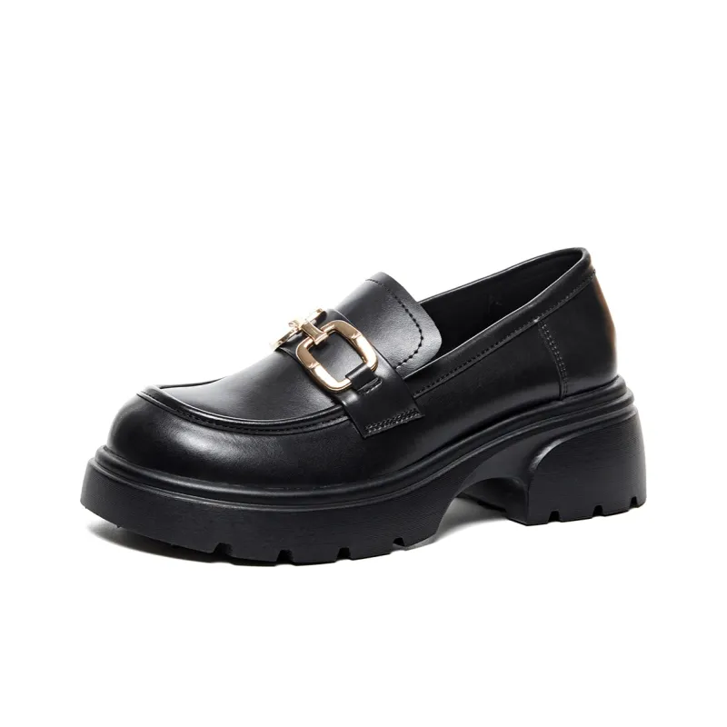 BAIJIHONG Loafers 5cm Women's Black-0