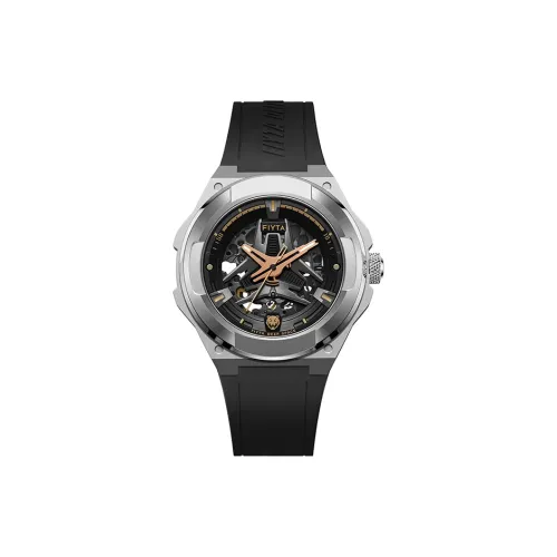 Fiyta Interstellar Series Automatic Mechanical Movement Silicone Strap Watch Men's Watches Cut Out Dial
