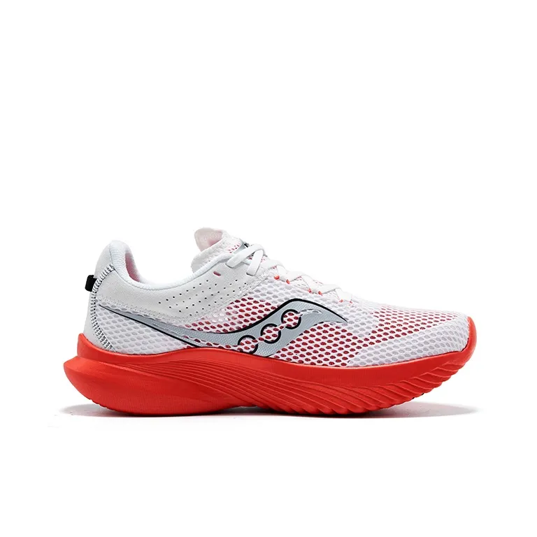 Saucony Kinvara 14 Low Top Running Shoes Men's White Red-1