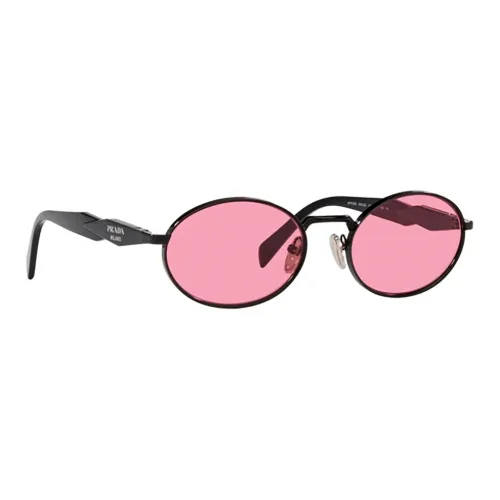 PRADA Metal Acetyl Oval Sunglasses Women's Black