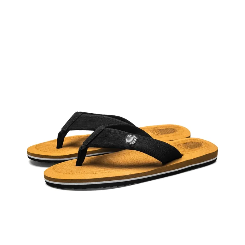 XMISTUO Rubber Sole Slip Resistant Abrasion Resistant Quiet Flip Flops Men's-6