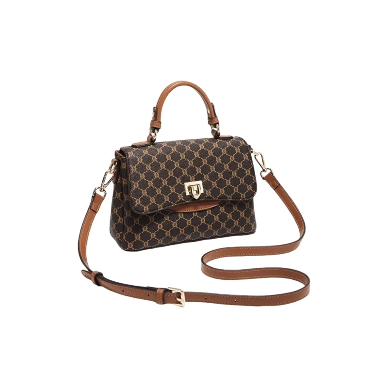 Marino Orlandi Synthetic Leather Handbag, Shoulder Bag Trumpets Women's Coffee/Khaki-6