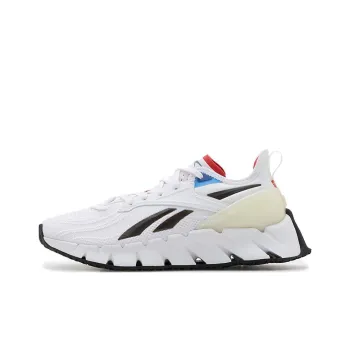 Reebok Zig Kinetica Cushioned Slip Resistant Low Top Running Shoes Unisex White Black