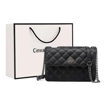 Simvay Clos Cow Leather Shoulder Bag Crossbody Bag Small Square Bag Shoulder Bag Small Size Women's Midnight Black