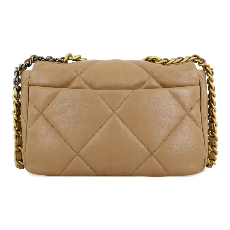CHANEL 19Bag Sheepskin Shoulder Bag, Crossbody Bag Trumpets Women's Brown-2