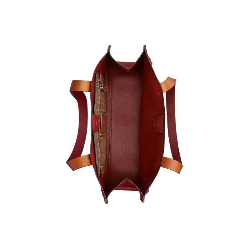 COACH Relay Leather Tote Bag, Shopping Bag, Shoulder Bag, Handbag Tubas Men's Gemstone Red-1