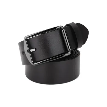 Cows Reign Business-Grade Hypoallergenic Black Ceramic Pin Buckle Leather Belts Men's Width 3.7cm