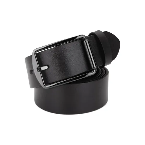 Cows Reign Business-Grade Hypoallergenic Black Ceramic Pin Buckle Leather Belts Men's Width 3.7cm