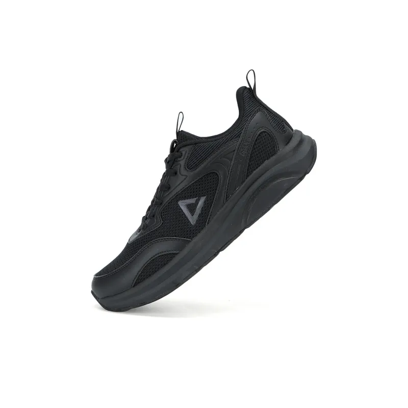 PEAK Cushioning Lightweight Rebound Low Top Running Shoes Men's All Black-4