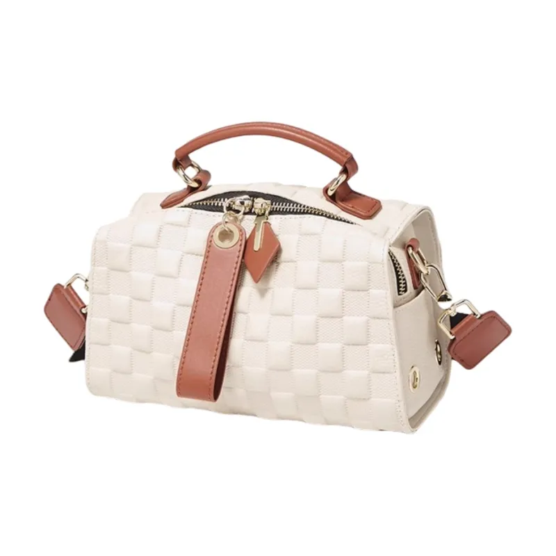 Marino Orlandi Cow Leather With Synthetic Leather One Shoulder Handbag Tubas Women's Cookie Yellow/Ecru-6