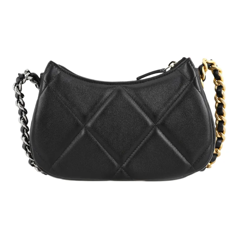 CHANEL 19Bag Sheepskin Pea Bag Shoulder Bag, Crossbody Bag Mini Women's Black-2