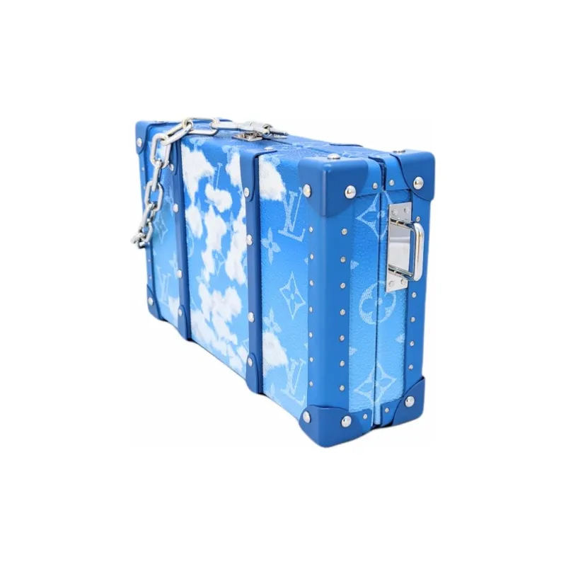 LOUIS VUITTON Canvas With Leather Wallets Clutches Men's Gradient Blue-1