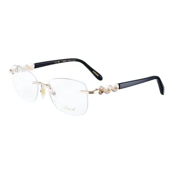 CHOPARD Plate And Metal Pearl Square Eyeglass Frames Women's