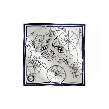 HERMES Silk Scarves Women's Navy