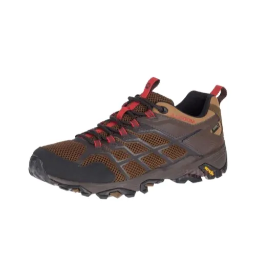 MERRELL Moab FST 2 GORE-TEX Shock-absorbing And Waterproof Low-Top Outdoor Shoes Men's Brown Red