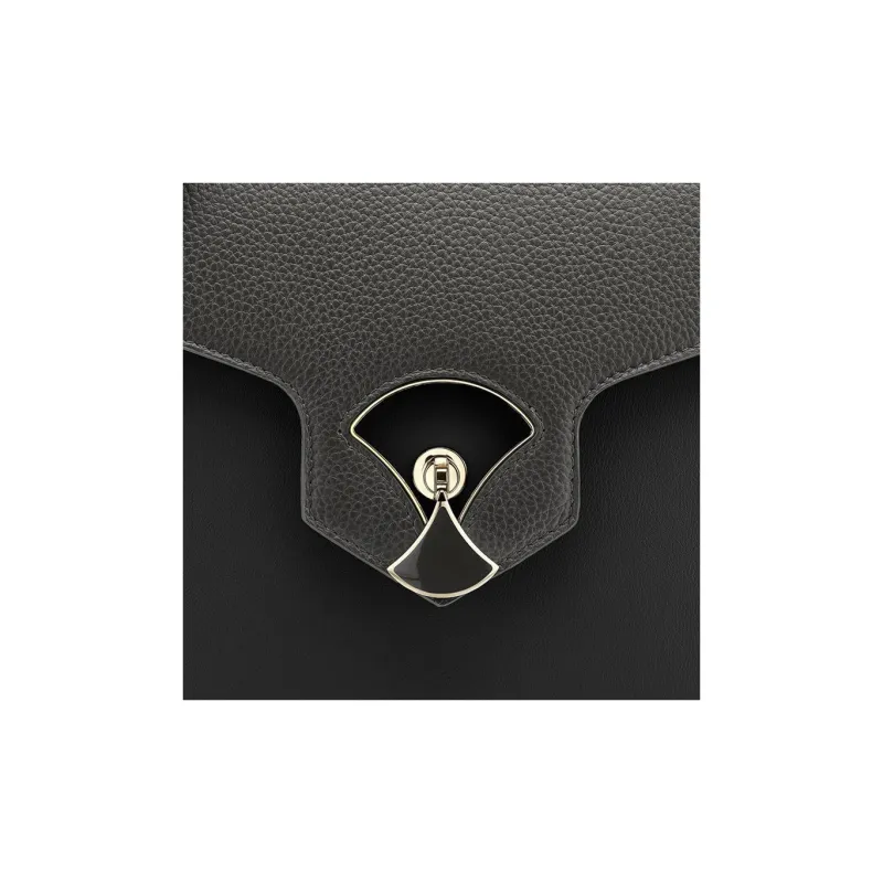BVLGARI Divas’ Dream Series Cow Leather Shoulder Bag Women's Black-4