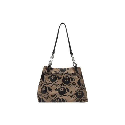 FAMAN Canvas Canvas Bag Shoulder Bags Women's White/Brown