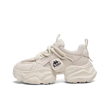 Kappa Anti Slip And Wear Resistant Height Increasing Low Top Chunky Sneakers Women's Classic White