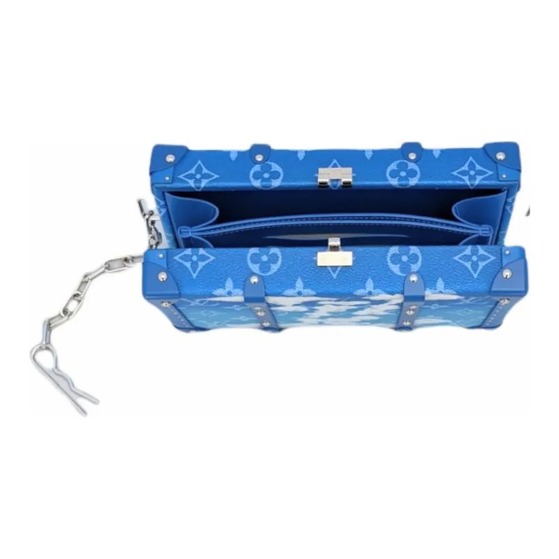 LOUIS VUITTON Canvas With Leather Wallets Clutches Men's Gradient Blue-5