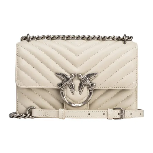 PINKO Sheepskin One Shoulder Handbag Crossbody Bag Mini Women's White