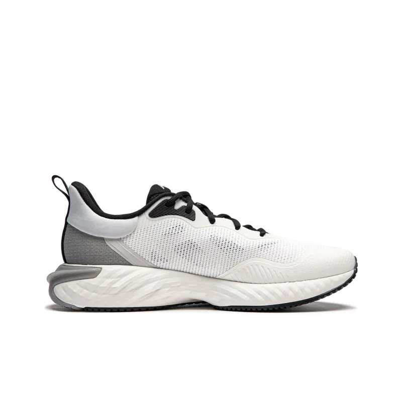 LiNing Chasing clouds Cushioning Anti Slip Wear Resistant Breathability Low Top Running Shoes Men's White Gray-1