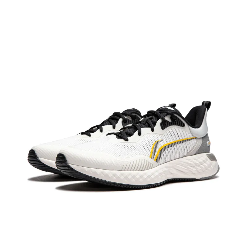 LiNing Chasing clouds Cushioning Anti Slip Wear Resistant Breathability Low Top Running Shoes Men's White Gray-2