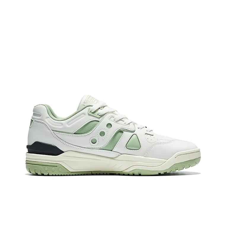 Saucony Cross 90 Anti Slip Cushioning Warm Low Top Running Shoes Unisex White Green-1