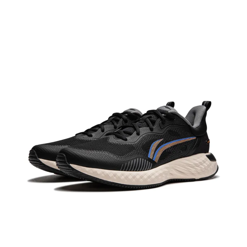 LiNing Chasing clouds Cushioning Anti Slip And Wear Resistant Lightweight Rebound Low Top Running Shoes Men's Black-2