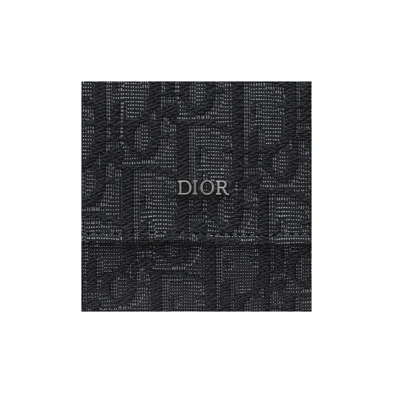 DIOR Oblique Printed Fabric Wallet Men's Black-4