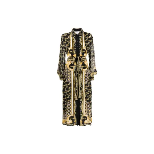 CAMILLA Baroque Long-sleeve Silk Dress