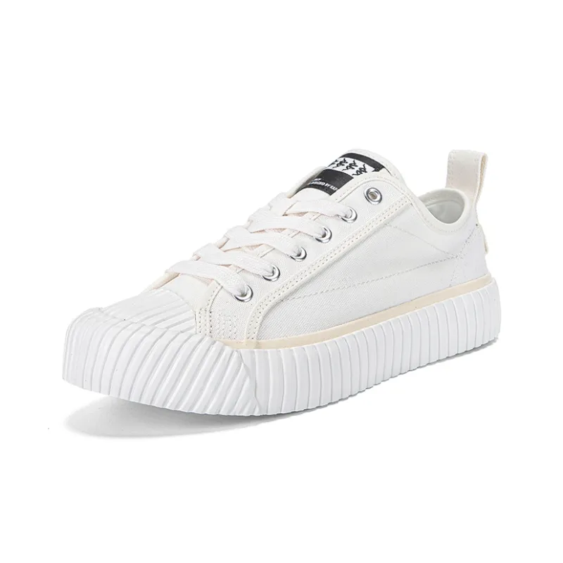 Kappa Anti Slip Wear Resistant Low Top Skateboard Shoes Unisex Classic White-2