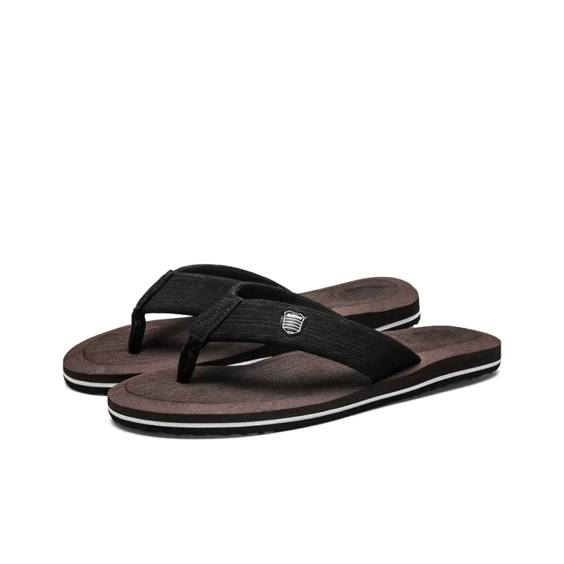 XMISTUO Rubber Sole Slip Resistant Abrasion Resistant Quiet Flip Flops Men's-12